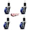 Service Caster 3.5'' Blue Poly Wheel Swivel 1-3/4'' Expanding Stem Caster Set, 4PK SCC-EX20S3514-PPUB-BLUE-134-4 - alternate 2